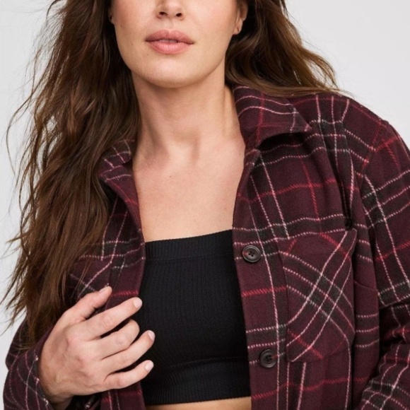 Torrid Dark Red Checkered Utility Jacket - Picture 13 of 13